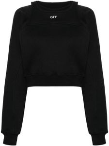 Off-White sweat crop à design superposé - Noir