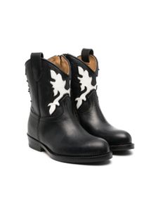 Gallucci Kids bottines brodées d'inspiration western - Noir