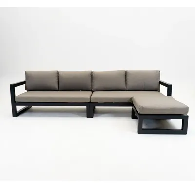 Grosso 4-zits bank + hocker antraciet