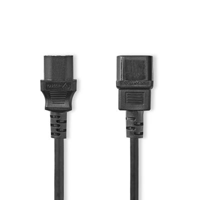 Nedis CEGL10500BK20 Stroomkabel Iec-320-c14 Iec-320-c13 Recht Recht Vernikkeld 2.00 M Rond Pvc Zwart Label