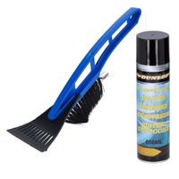 Autoramen stevige IJskrabber met borstel blauw 31 cm met ruiten ontdooier spray - thumbnail