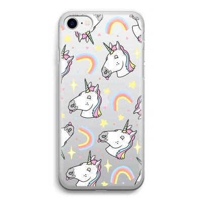 Rainbow Unicorn: iPhone SE 2020 Transparant Hoesje