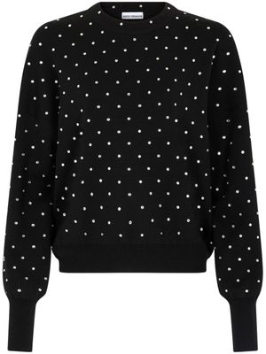 Rabanne pull en laine à ornements en cristal - Noir