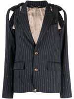 Charles Jeffrey Loverboy blazer à fines rayures - Bleu - thumbnail