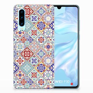 Huawei P30 TPU Siliconen Hoesje Tiles Color