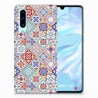 Huawei P30 TPU Siliconen Hoesje Tiles Color - thumbnail