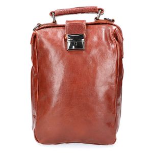 Leather Design Leren Rugzak / Schoudertas Cognac