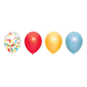 Feestversiering multi-kleuren-mix thema ballonnen 6x stuks 30 cm