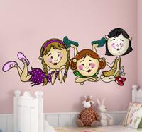Groep meisjes vriendinnen sticker