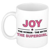 Joy cadeau mok - Woman Myth Supergirl - naam koffiemok - 300 ml - collega - moederdag