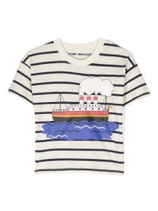 Mini Rodini t-shirt rayé à imprimé graphique - Bleu