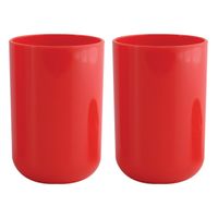 Drinkbeker/limonadebeker - 4x - PS kunststof - rood - 490 ml