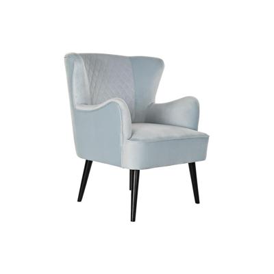 Leunstoel DKD Home Decor Zwart Metaal Hemelsblauw (76 x 76 x 82 cm)