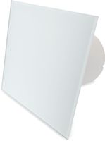 Badkamer/toilet ventilator - met timer & vochtsensor - Ø125mm - vlak glas - mat wit