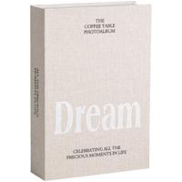 Leen Bakker - Opbergboek Dream - Naturel - 5x23x16 Cm - Stof/Papier - Crème