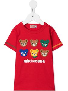 Miki House t-shirt à broderies - Rouge