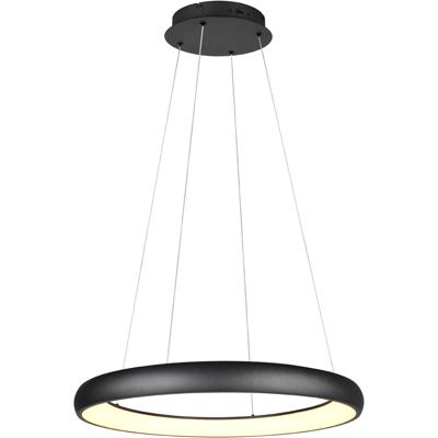 LED Hanglamp - Trion Kardo - 59W - Aanpasbare Kleur - Dimbaar - Rond - Mat Zwart - Metaal