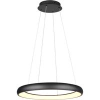 LED Hanglamp - Trion Kardo - 59W - Aanpasbare Kleur - Dimbaar - Rond - Mat Zwart - Metaal