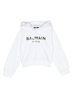 Balmain Kids hoodie en coton à logo imprimé - Blanc