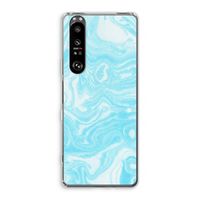 Waterverf blauw: Sony Xperia 1 III Transparant Hoesje
