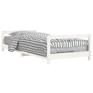 vidaXL Kinderbedframe 90x200 cm massief grenenhout wit