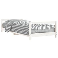 vidaXL Kinderbedframe 90x200 cm massief grenenhout wit - thumbnail