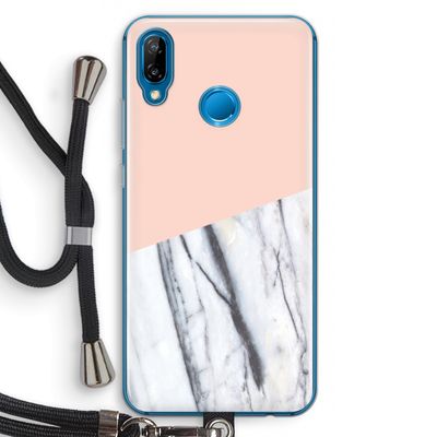 A touch of peach: Huawei P20 Lite Transparant Hoesje met koord
