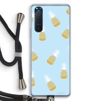 Ananasjes: Sony Xperia 5 II Transparant Hoesje met koord