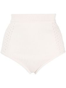 Cashmere In Love Kira crochet-knit shorts - Blanc