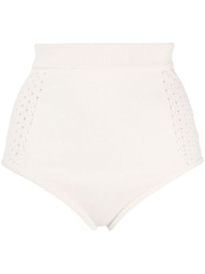Cashmere In Love short Kira en crochet - Blanc