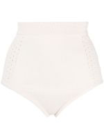 Cashmere In Love Kira crochet-knit shorts - Blanc - thumbnail