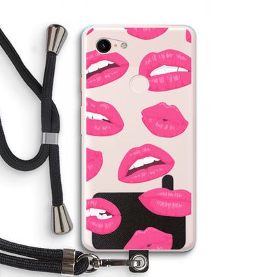 Bite my lip: Pixel 3 XL Transparant Hoesje met koord