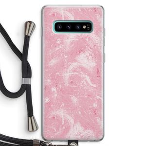 Abstract Painting Pink: Samsung Galaxy S10 Plus Transparant Hoesje met koord