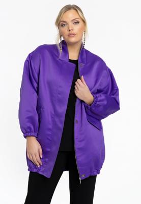 Yoek Bomber lang SATIN | Paars | Maat 58/60