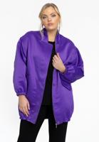 Yoek Bomber lang SATIN | Paars | Maat 54/56