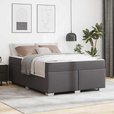 Bedframe Grijs 160 x 200 cm Kunstleer