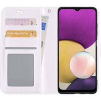 Basey Samsung Galaxy A22 4G Hoesje Book Case Kunstleer Cover Hoes - Wit - thumbnail