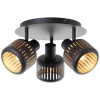 Brilliant 3-lichts plafondlampTyas zwart met goud - 99944/86
