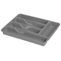 Bestekbak/keuken Organizer - 5-Vaks - Grijs - 33,5 x 26,5 x 3,5 cm