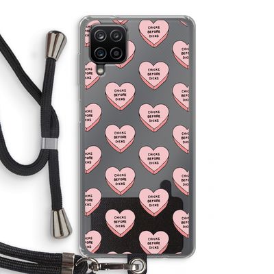 Chicks before dicks: Samsung Galaxy A12 Transparant Hoesje met koord
