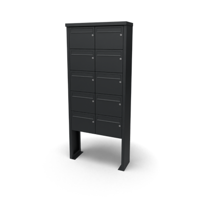 Multibox brievenbus 2 breed 5 hoog zwart - Geroba