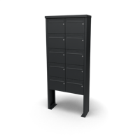 Multibox brievenbus 2 breed 5 hoog zwart - Geroba