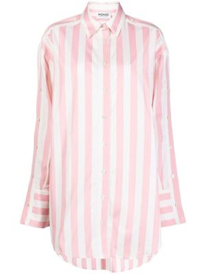 Monse robe-chemise rayée à manches longues - Rose