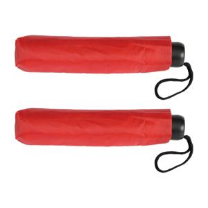 Opvouwbare mini paraplu - 2x - rood - 96 cm - Voordelige kleine paraplu - Regenbescherming