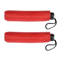 Opvouwbare mini paraplu - 2x - rood - 96 cm - Voordelige kleine paraplu - Regenbescherming