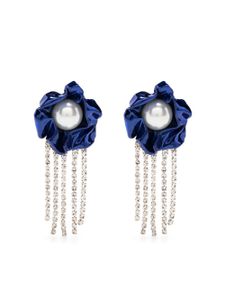 Sterling King boucles d'oreilles Titania à perles - Bleu