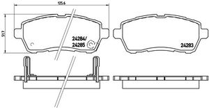 Remblokkenset, schijfrem BREMBO, u.a. fÃ¼r Suzuki, Daihatsu, Mazda, Subaru