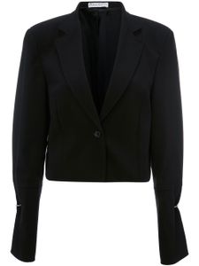 JW Anderson blazer crop à détail d'anneau - Noir