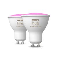 Philips Lighting Hue LED-lamp (2 stuks) 871951434008400 Energielabel: G (A - G) Hue White & Col. Amb. GU10 Doppelpack 2x350lm GU10 8.6 W Warmwit tot koudwit