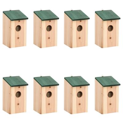 Vogelhuisjes 8 st 12x12x22 cm hout